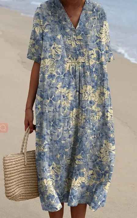 Margaret - Flowy Dress with Vibrant Floral Print