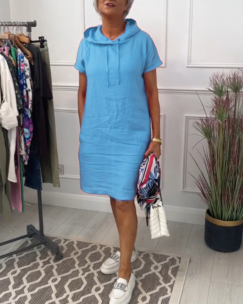 INES | Casual Dress with Hood and Short Sleeves Perfect for Summer