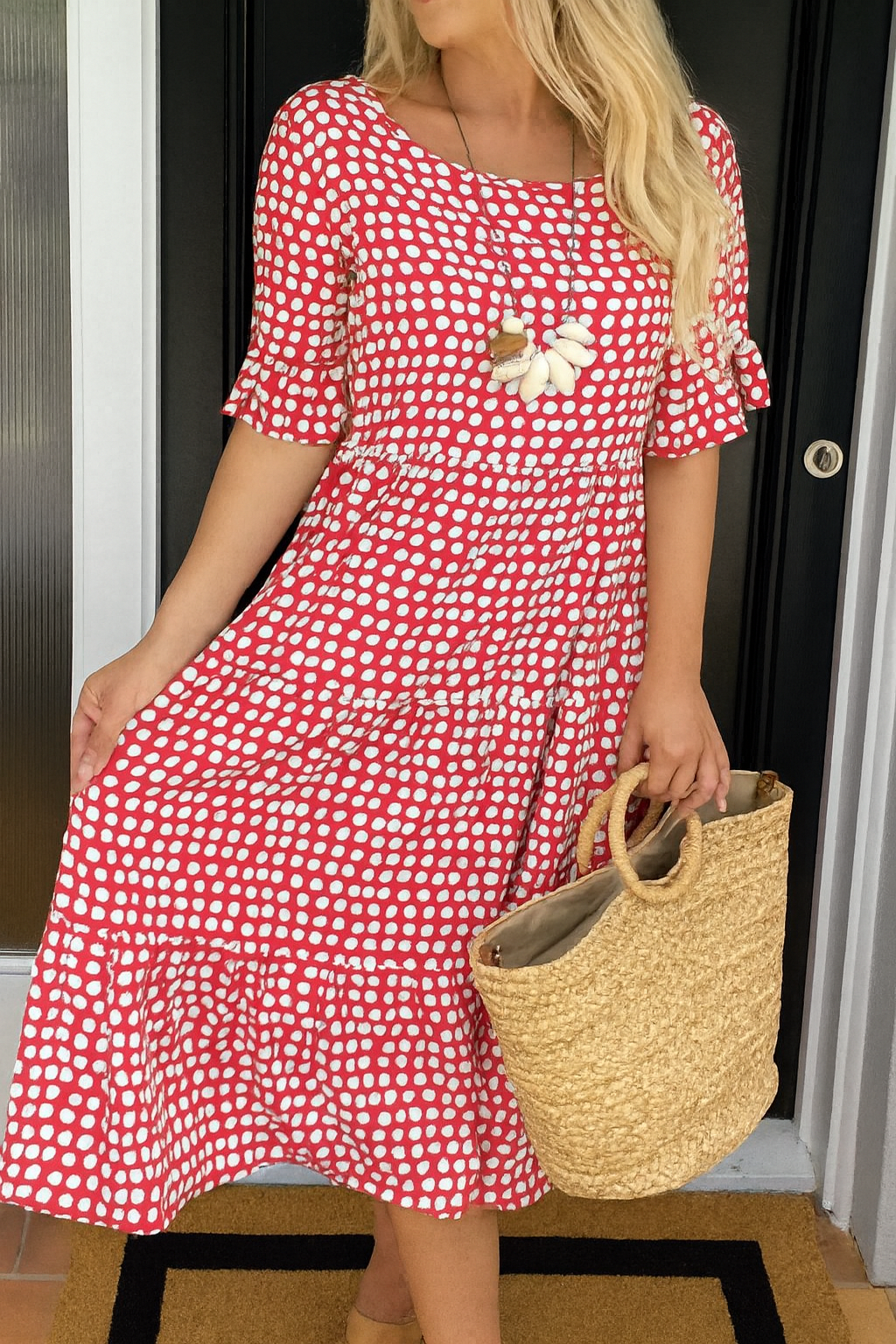 Riley | Short Sleeve Midi Dress