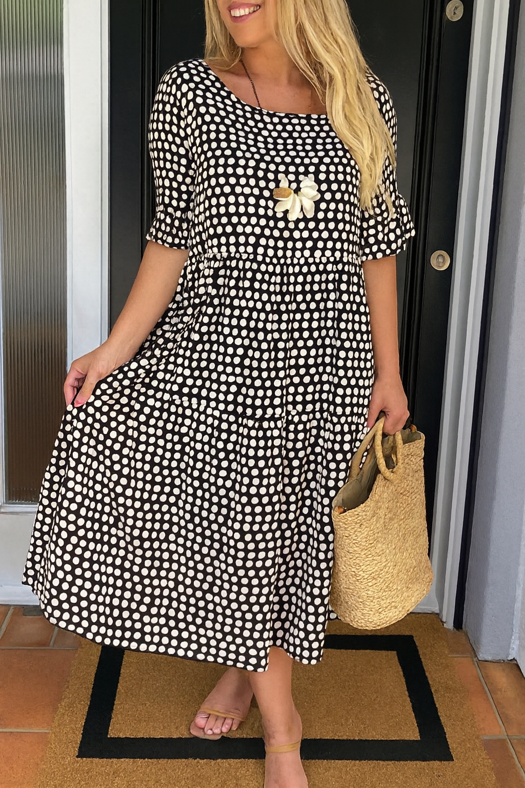 Riley | Short Sleeve Midi Dress
