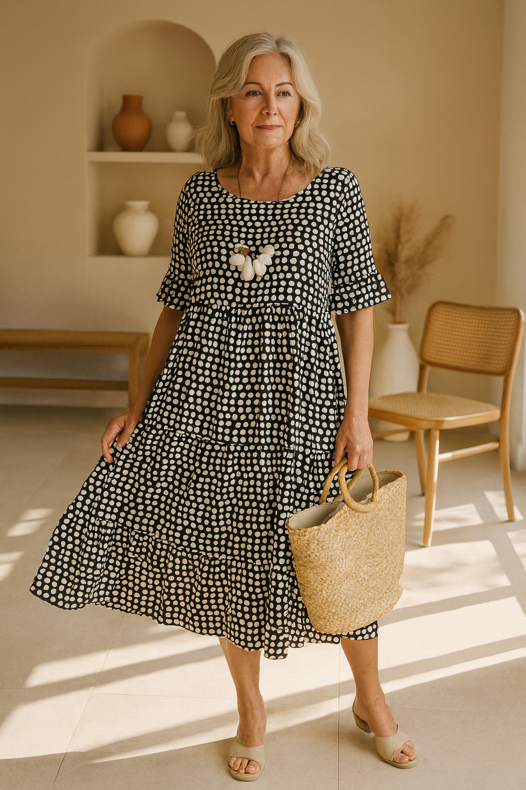 Riley | Short Sleeve Midi Dress