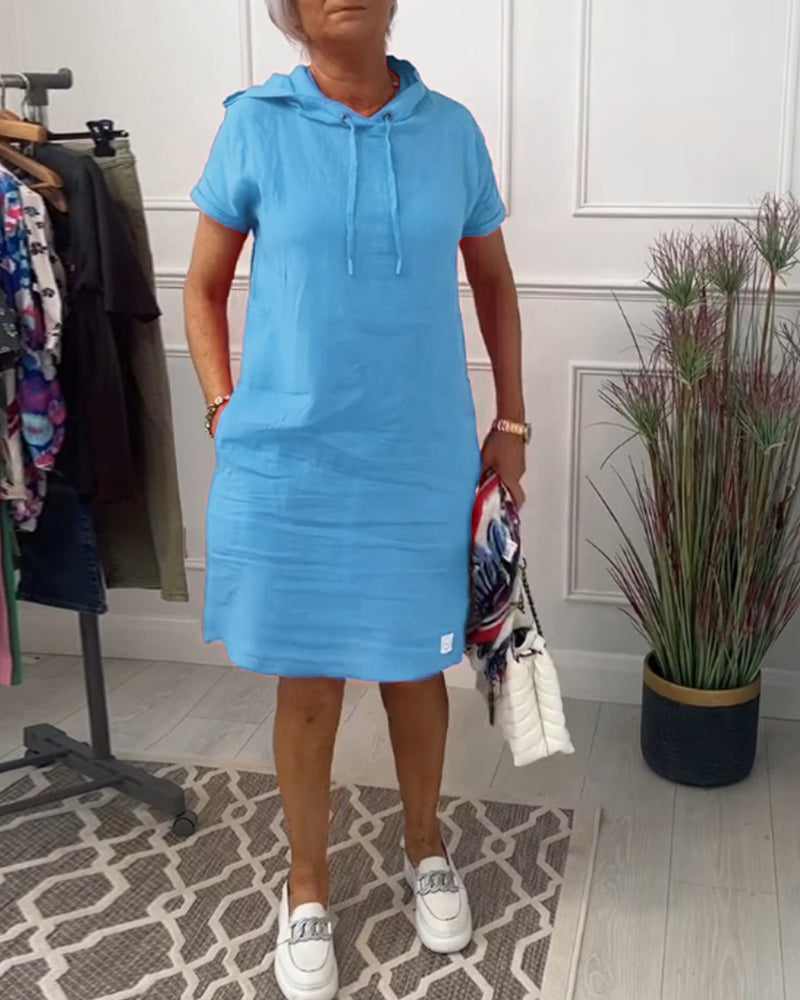 INES | Casual Dress with Hood and Short Sleeves Perfect for Summer