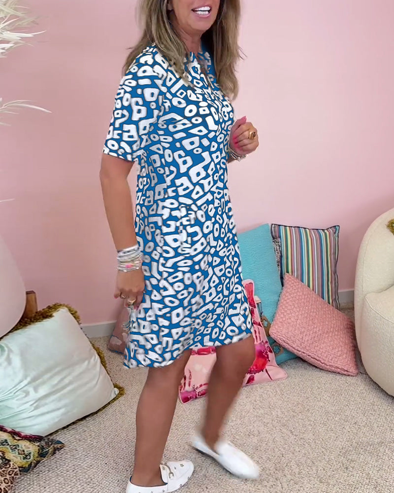 MALIA | Casual Summer Dress with Round Neck and Original Printed Pockets