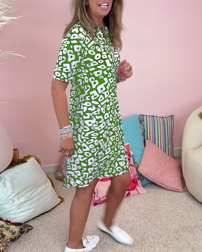 MALIA | Casual Summer Dress with Round Neck and Original Printed Pockets