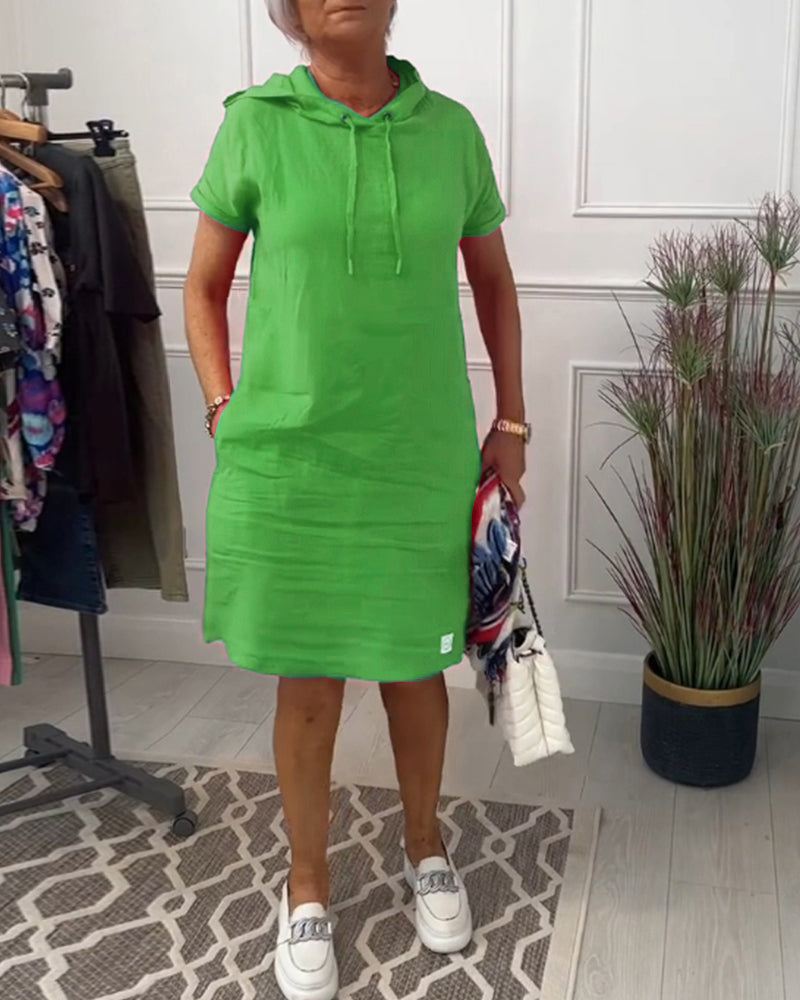 INES | Casual Dress with Hood and Short Sleeves Perfect for Summer