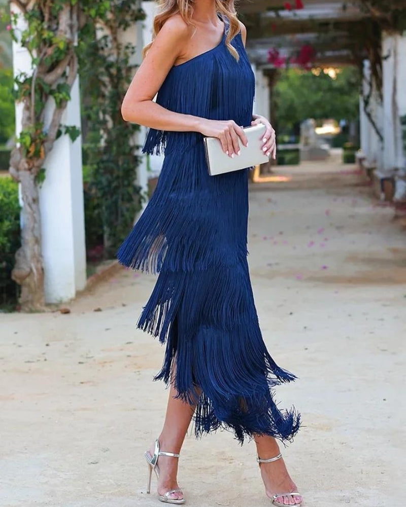 Lauren | Elegant and Refined Dress with Fringes