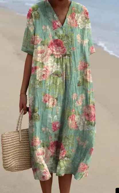 Margaret - Flowy Dress with Vibrant Floral Print