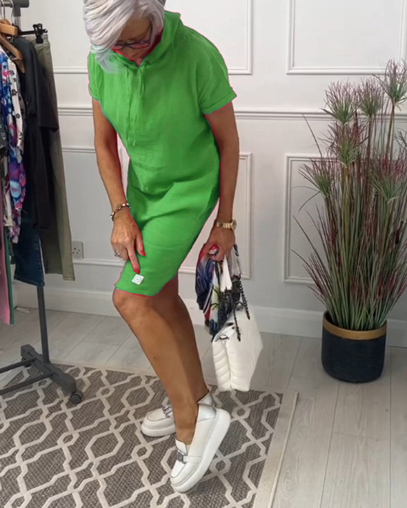 INES | Casual Dress with Hood and Short Sleeves Perfect for Summer