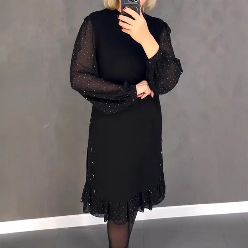 Thessariae | Elegant Crystal Sleeve Dress