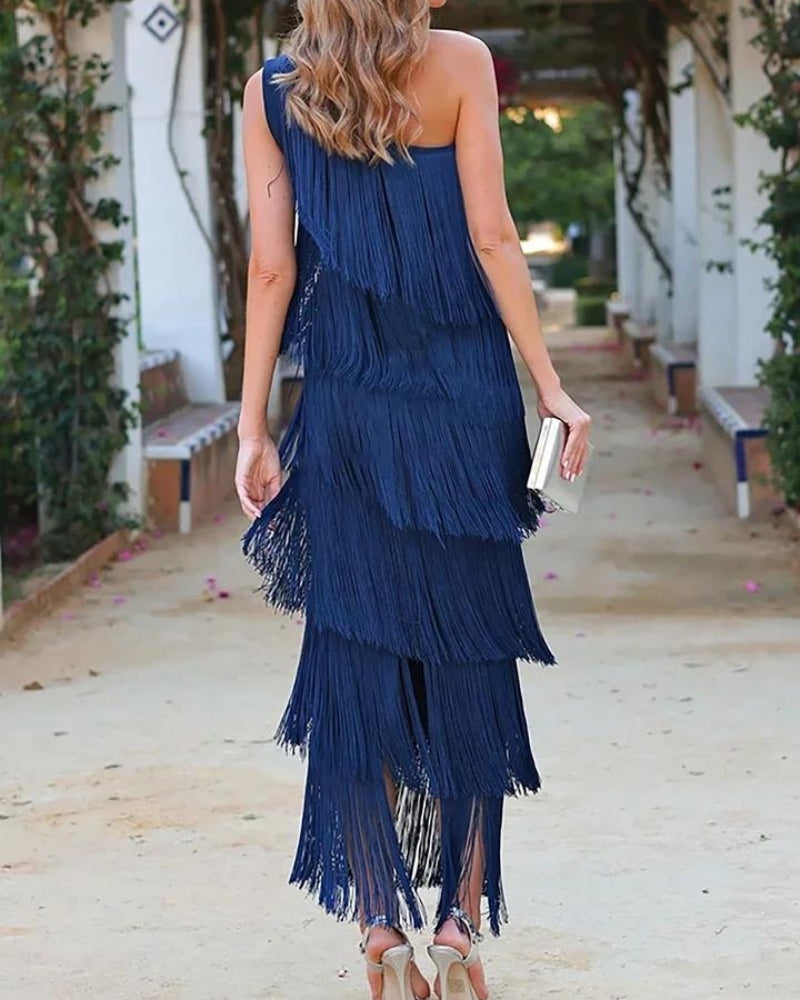 Lauren | Elegant and Refined Dress with Fringes