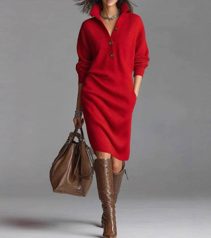 Aveline | Elegant Knit Winter Dress