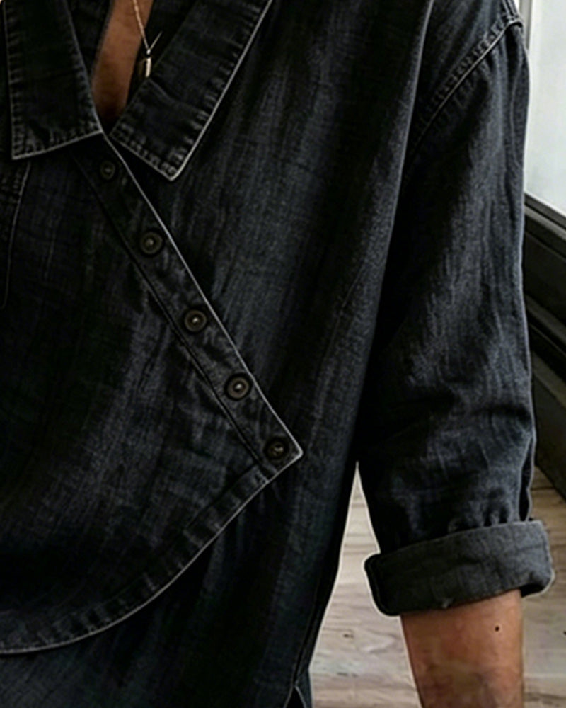 Women’s | Asymmetrical Button Front Collared Blouse
