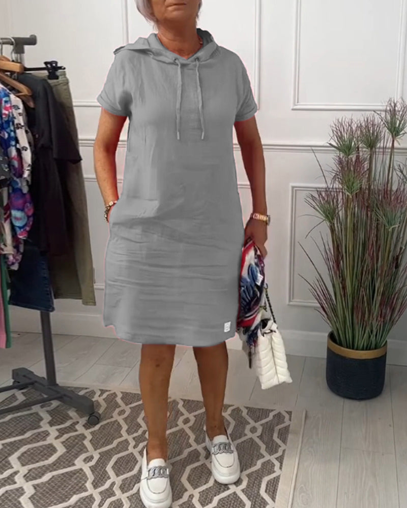 INES | Casual Dress with Hood and Short Sleeves Perfect for Summer