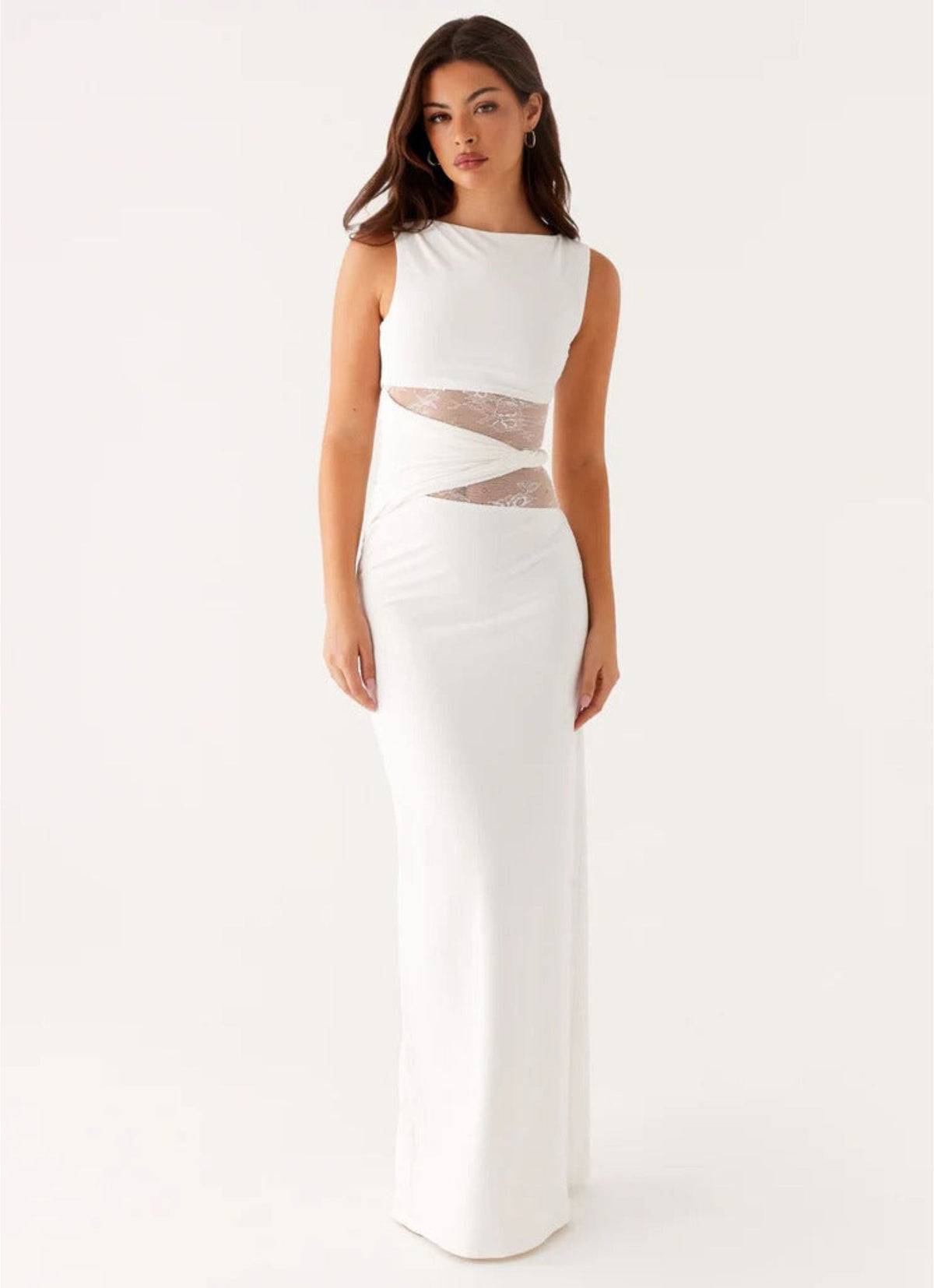 Liora| Figure-flattering maxi dress with subtle cutouts and lacing