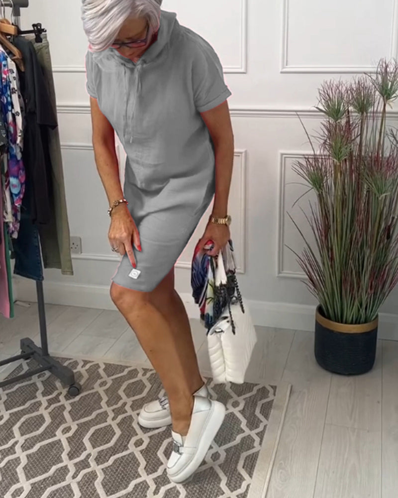 INES | Casual Dress with Hood and Short Sleeves Perfect for Summer