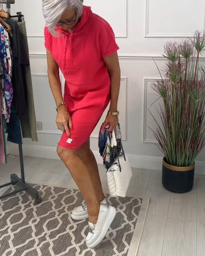 INES | Casual Dress with Hood and Short Sleeves Perfect for Summer