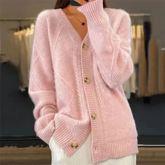 Aaliyah | Button Front V-Neck Cardigan