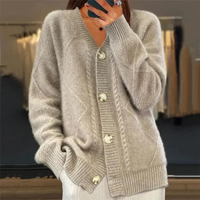 Aaliyah | Button Front V-Neck Cardigan
