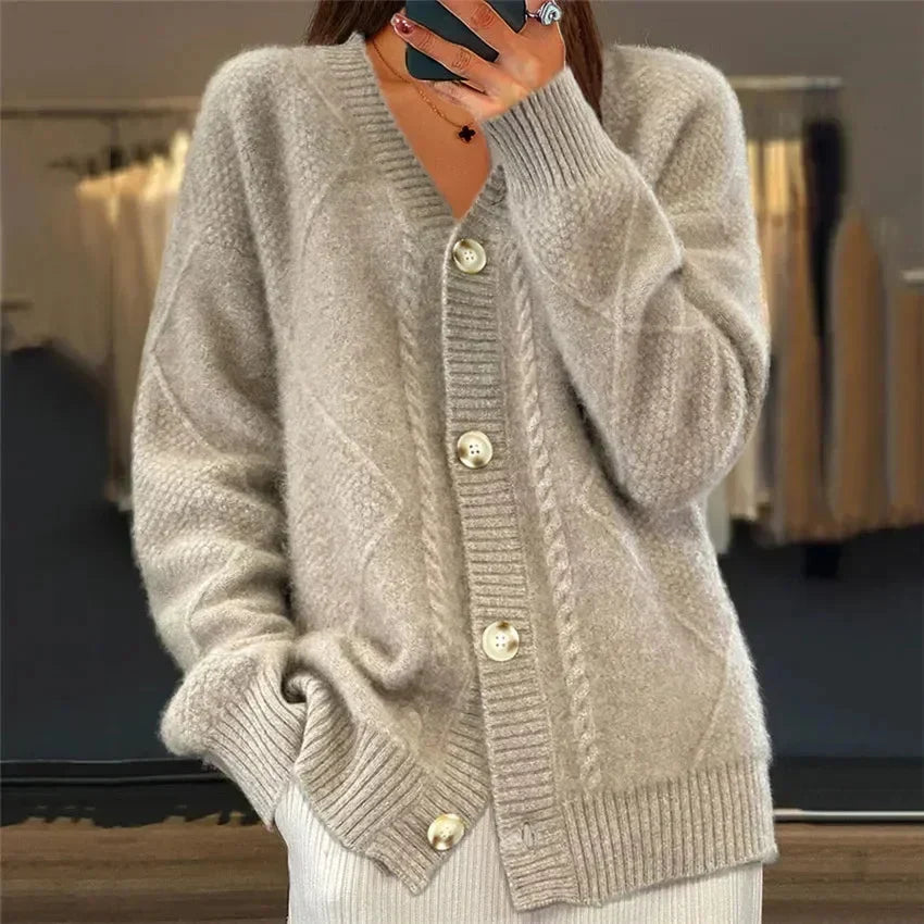 Aaliyah | Button Front V-Neck Cardigan