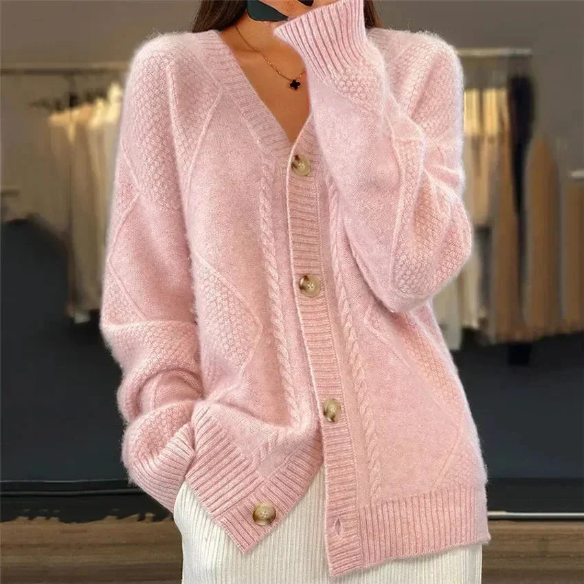 Aaliyah | Button Front V-Neck Cardigan