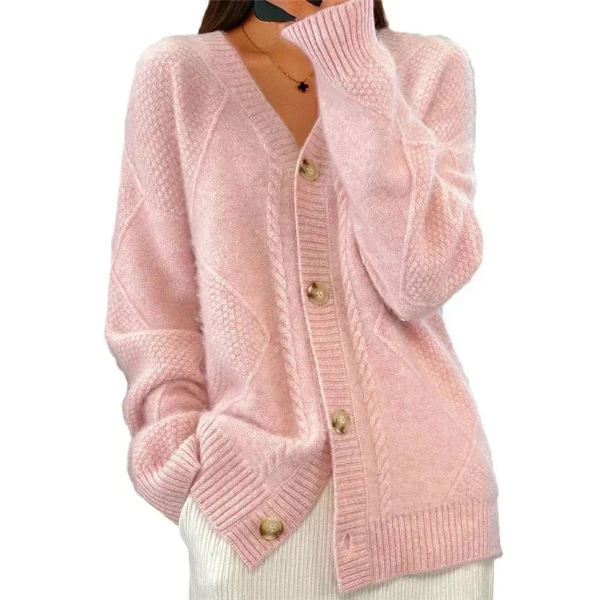 Aaliyah | Button Front V-Neck Cardigan