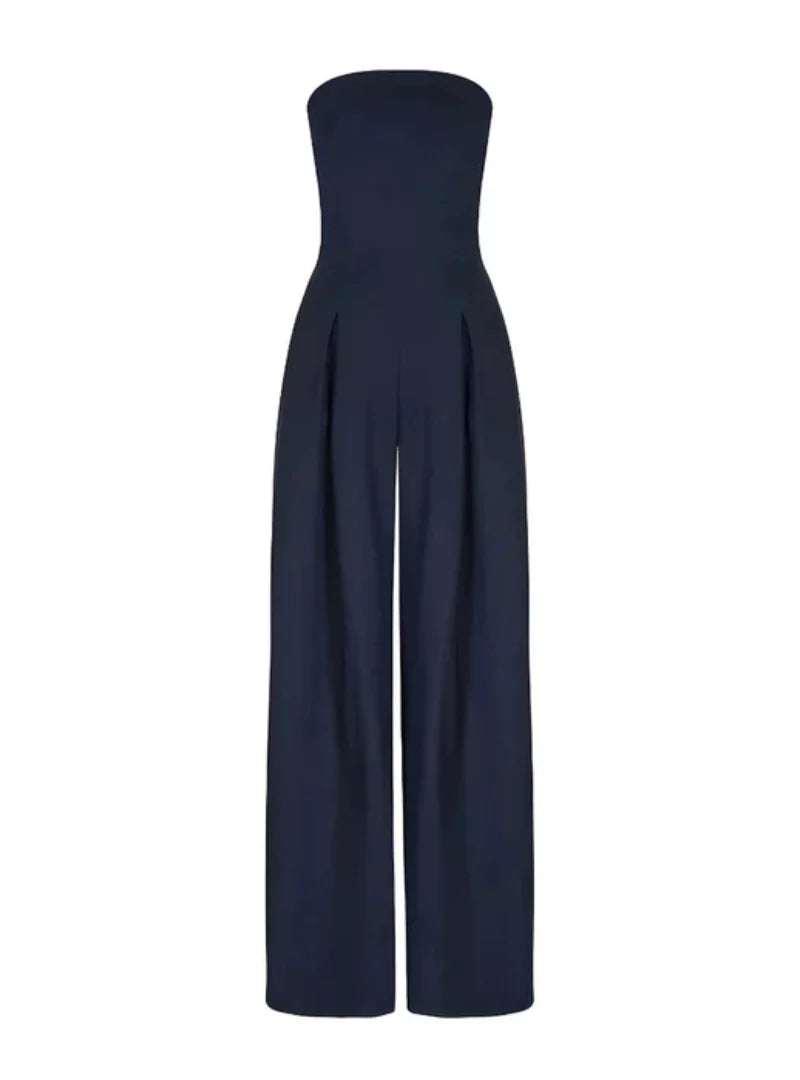 Women's Elegant loose fit strapless jumpsuit