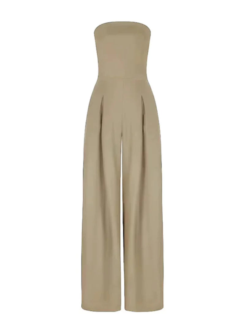Women's Elegant loose fit strapless jumpsuit