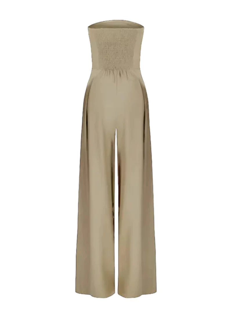 Women's Elegant loose fit strapless jumpsuit