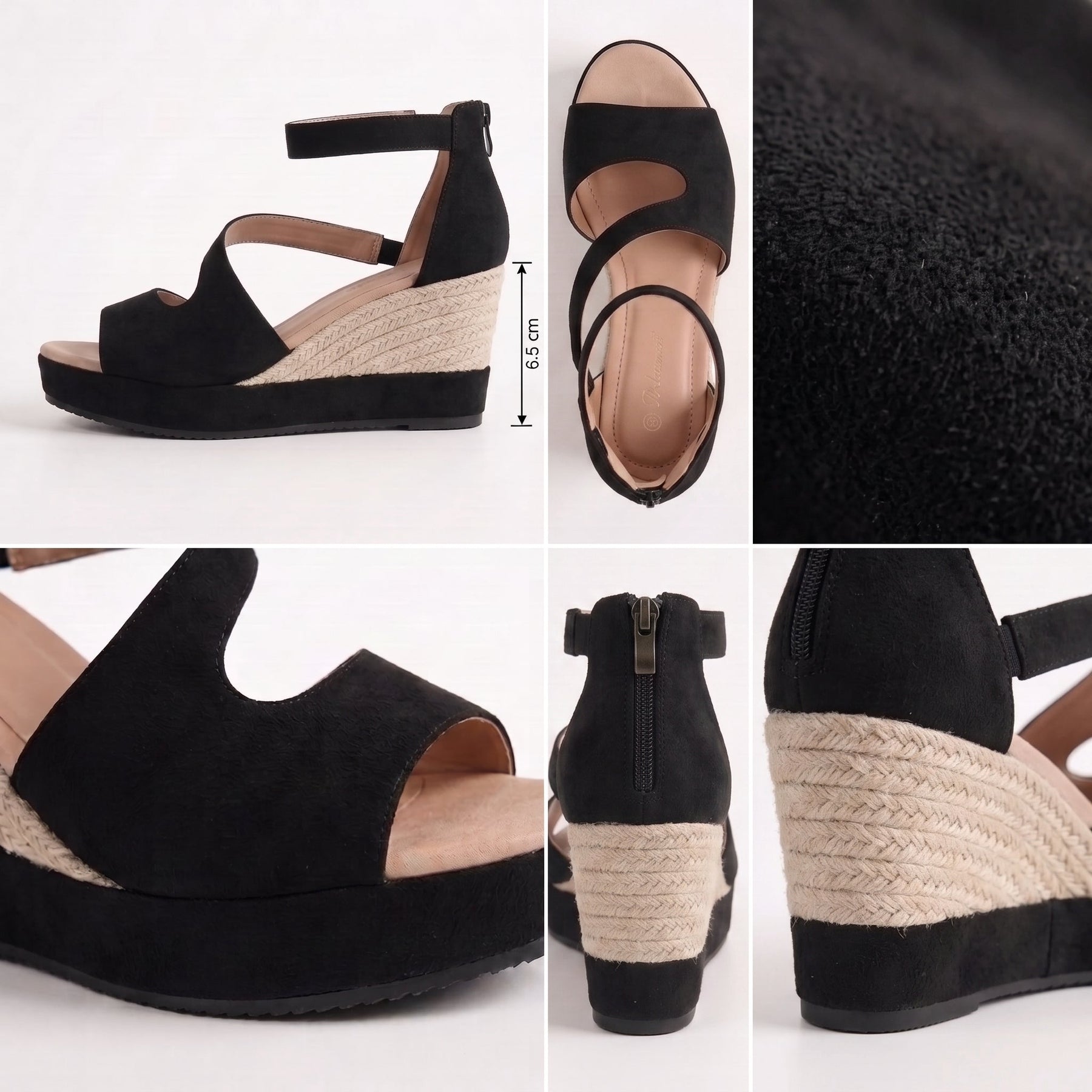 Monica | Espadrille Wedge Sandal with Zipper for Women