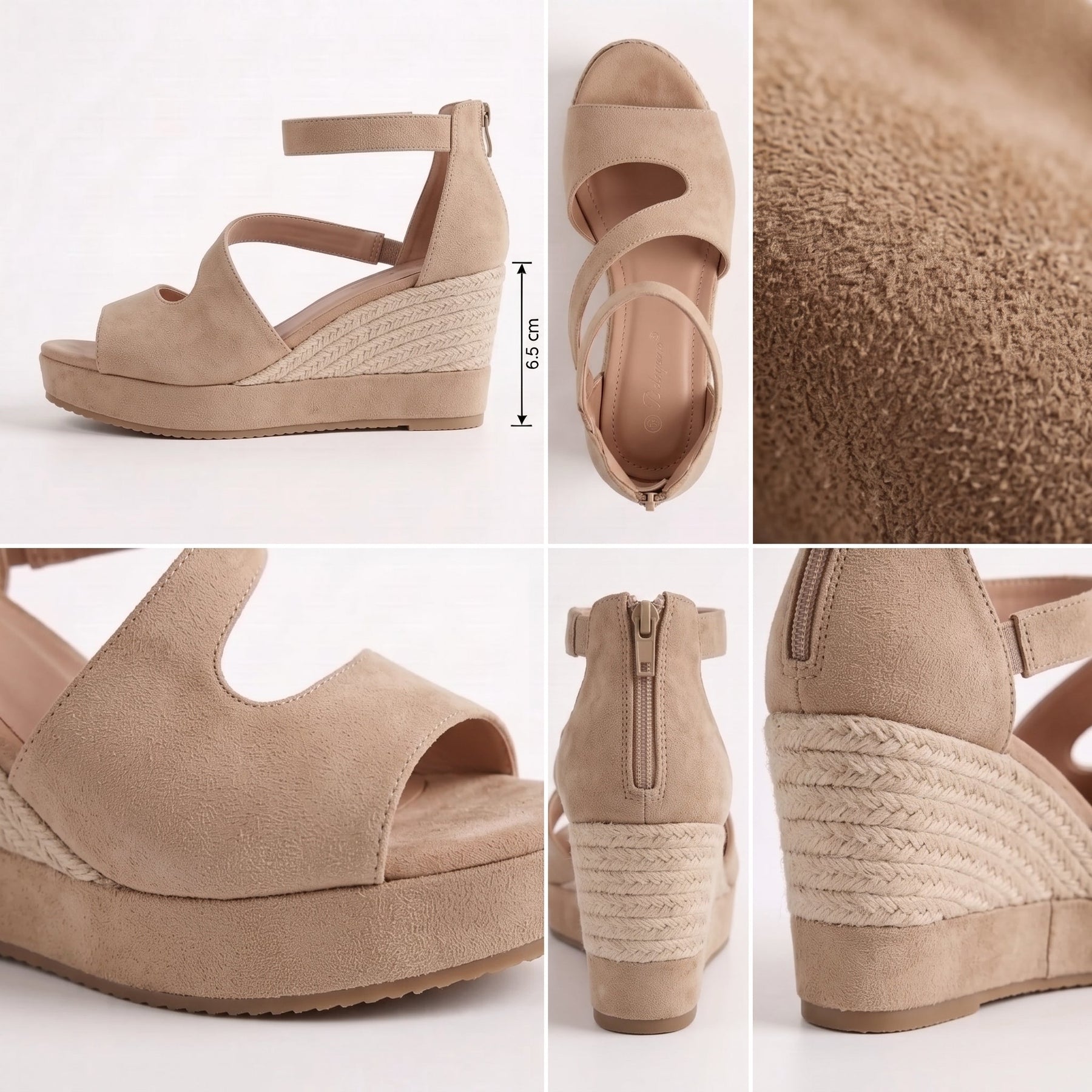 Monica | Espadrille Wedge Sandal with Zipper for Women
