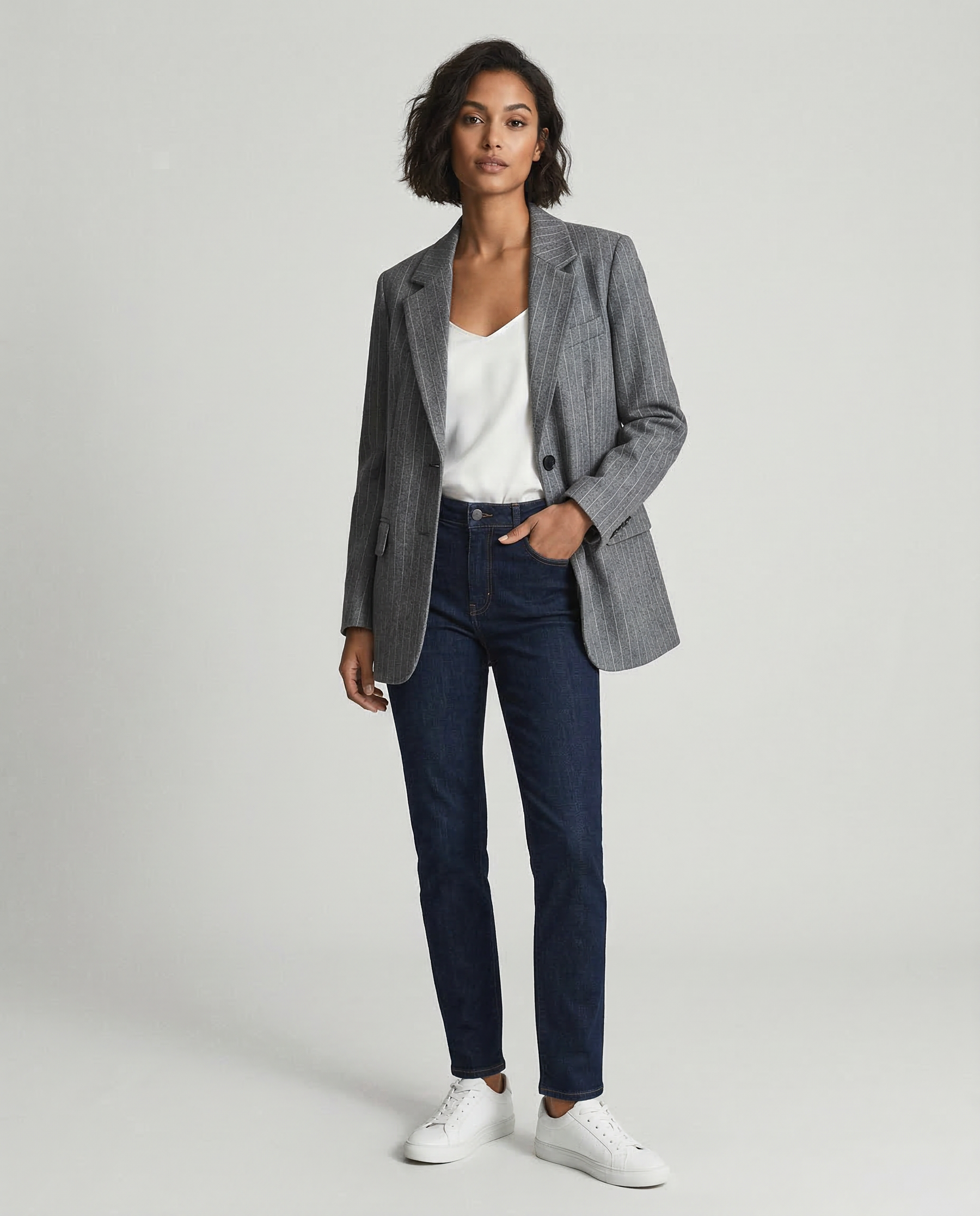 Striped Blazer – Chic Vintage Design with Pockets