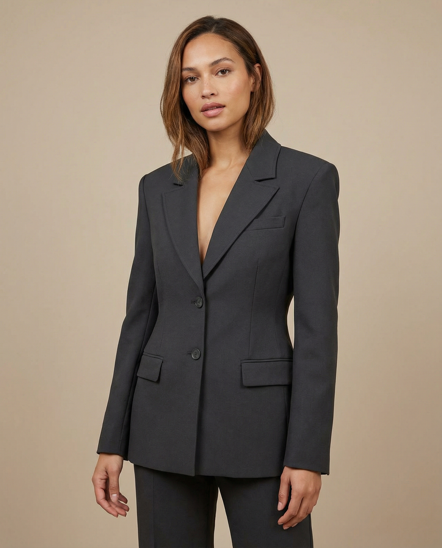 Chic Blazer Jacket – Elegant Notched Collar for Versatile Styling