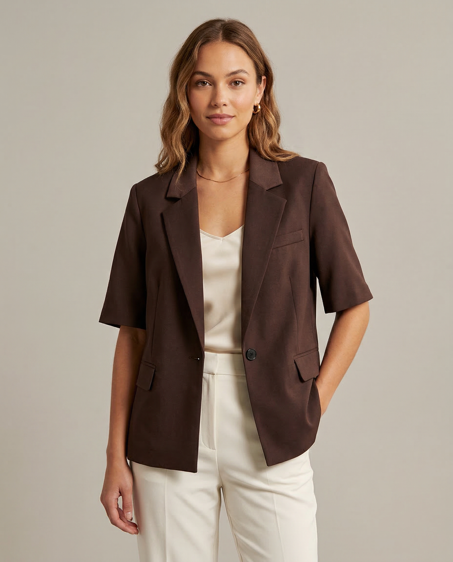 Chic Blazer – Stylish Short Sleeve Office Essential