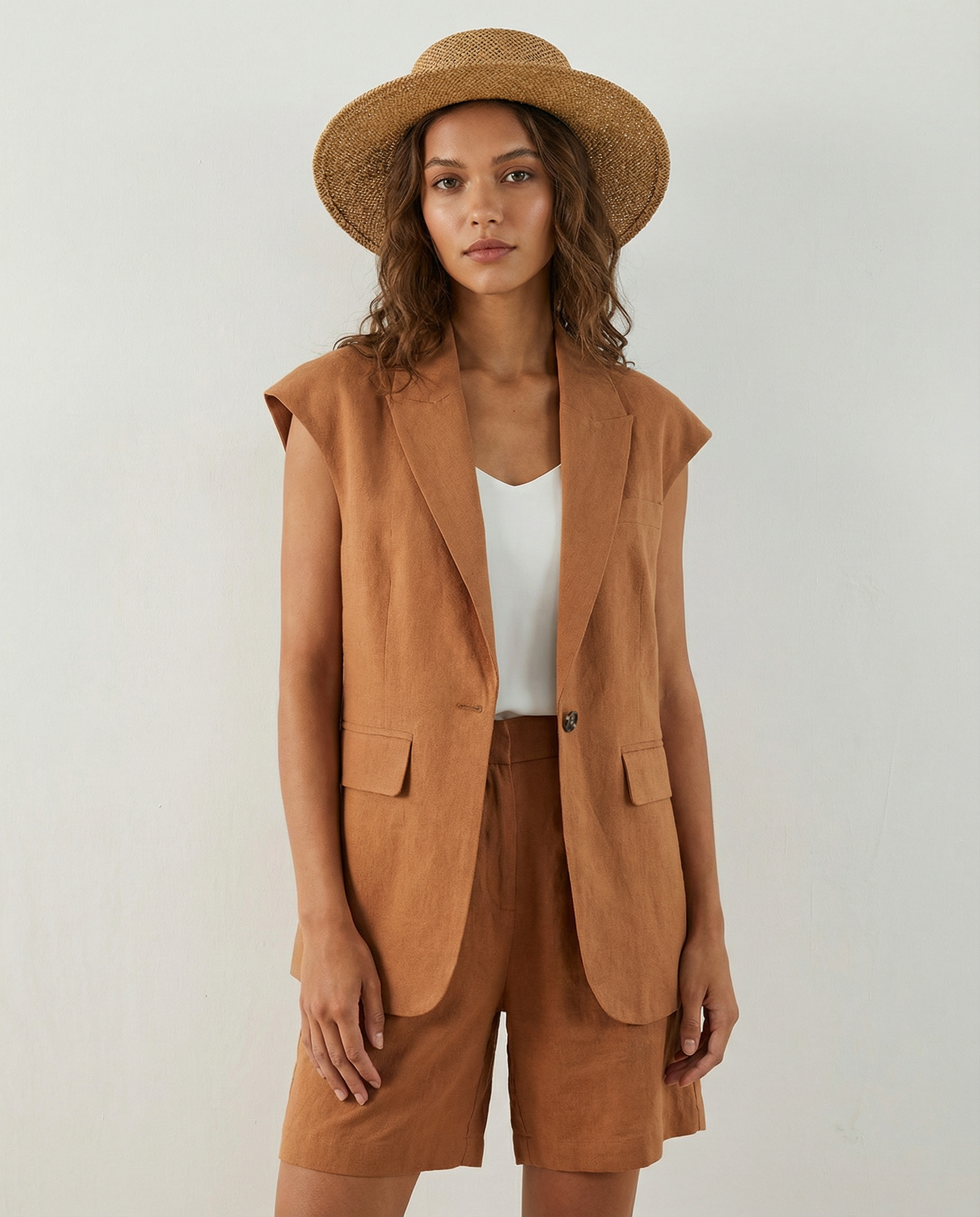 Women's Blazer Suit – Stylish Linen-Cotton Blend for Summer