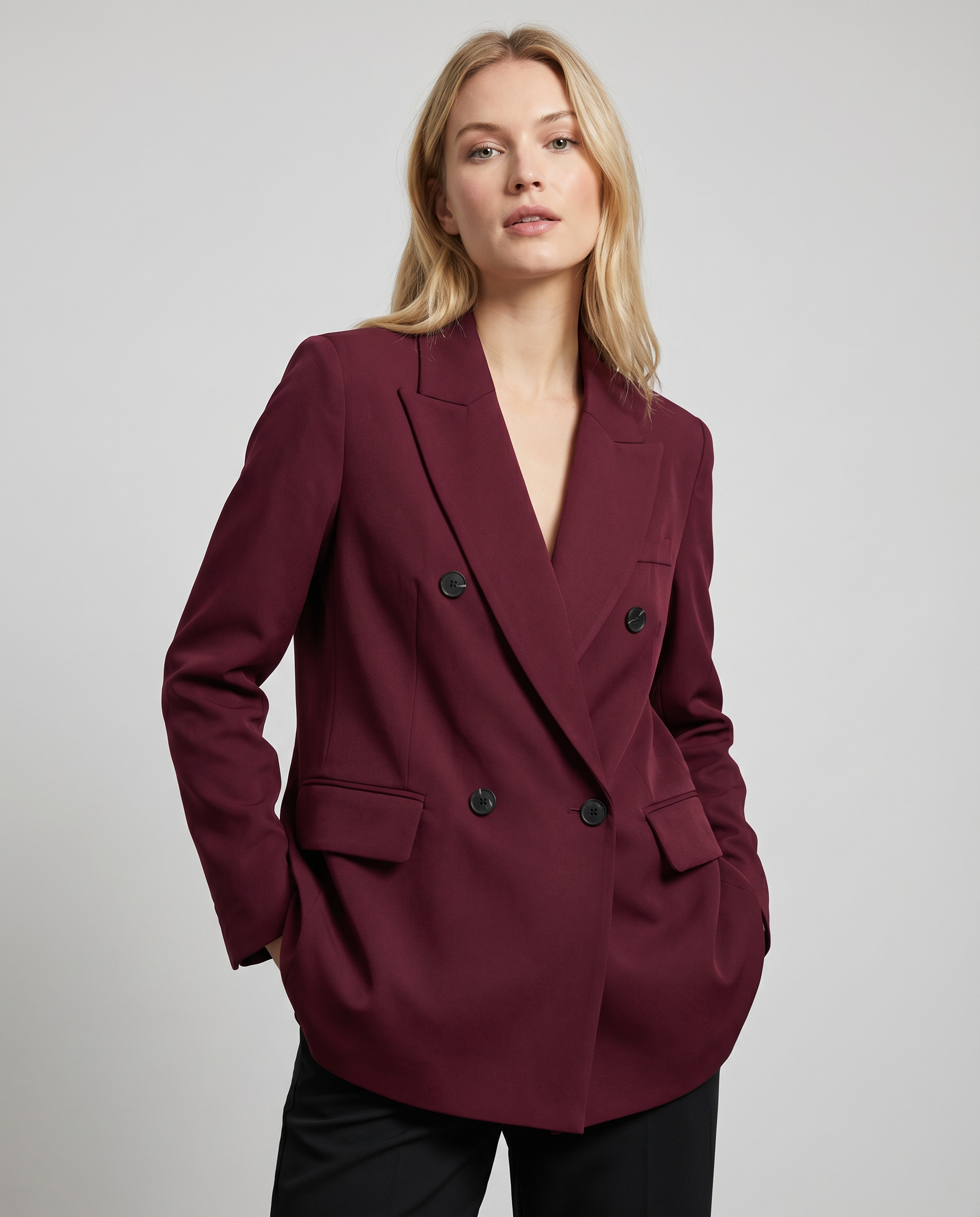 Burgundy Blazer – Tailored Oxblood Single-Button Jacket