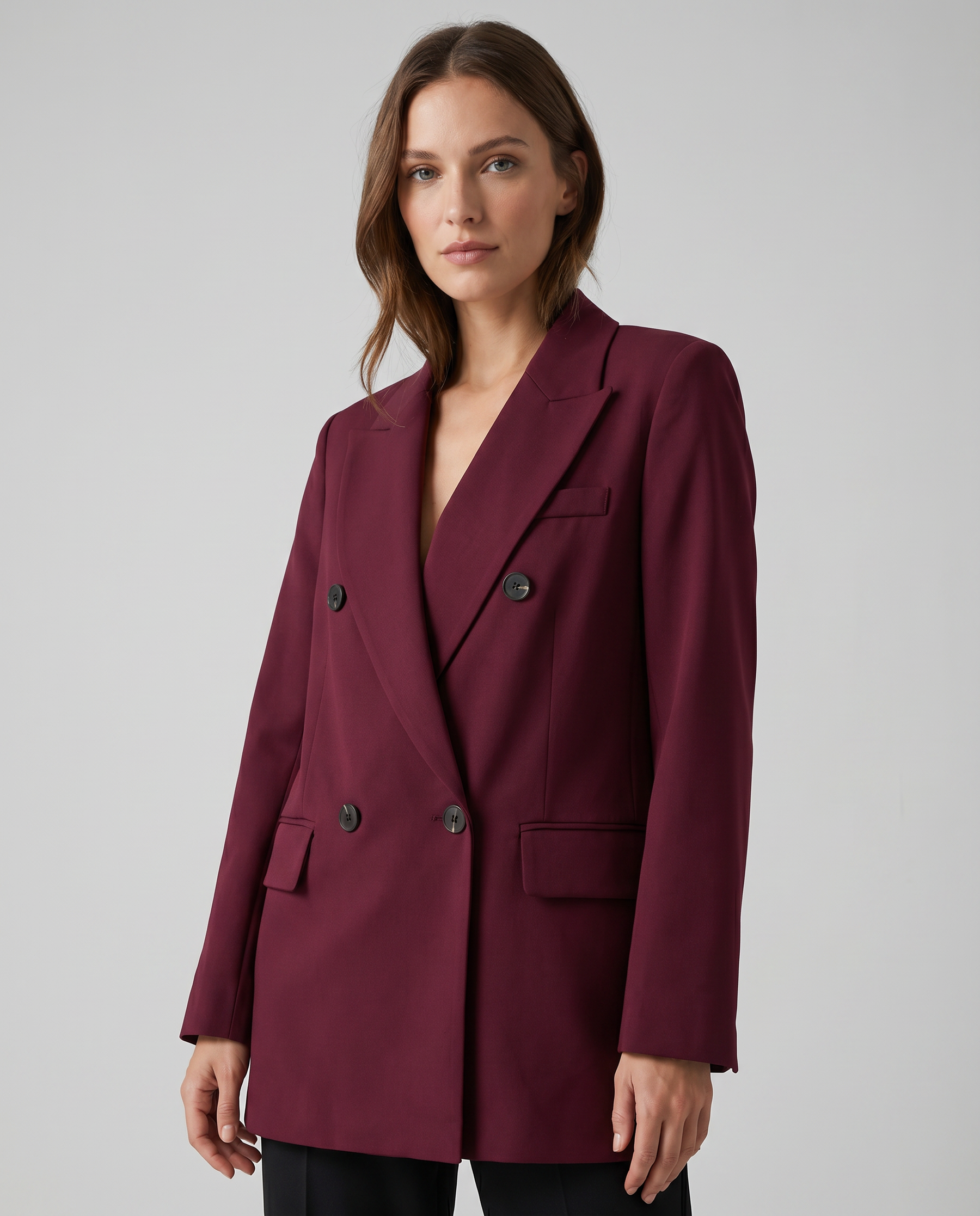 Burgundy Blazer – Tailored Oxblood Single-Button Jacket