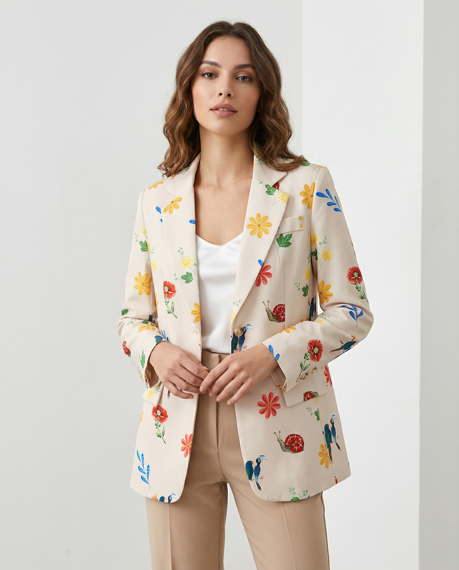 Floral Blazer – Chic Casual Layer for Spring and Autumn