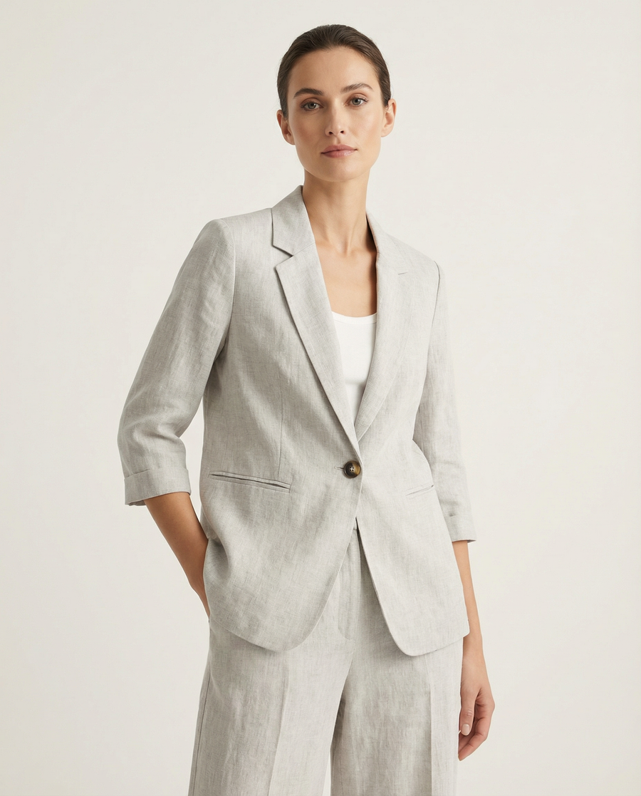 Women's Blazer – Lightweight Cotton Linen Design for Casual and Elegant Outings