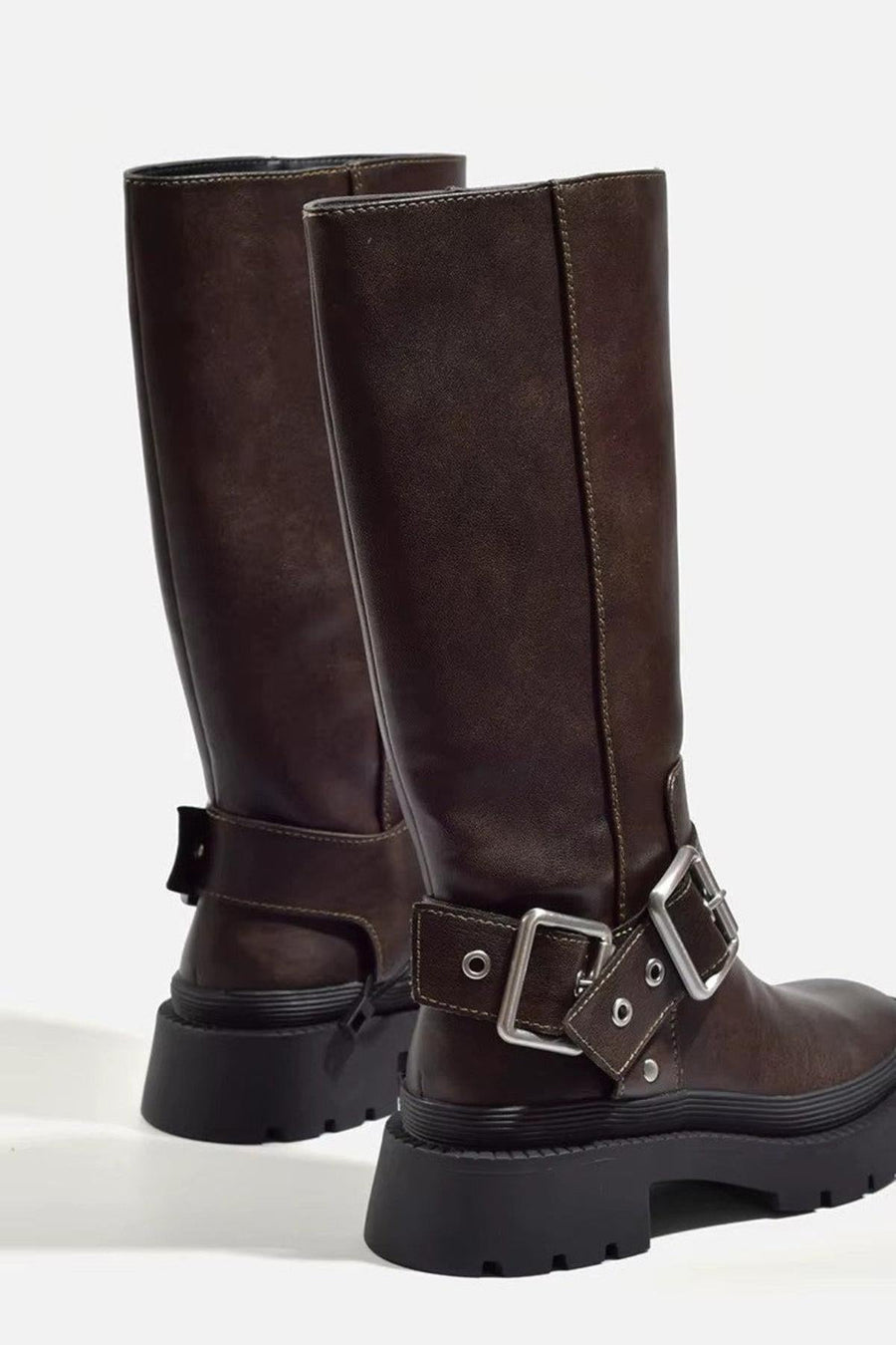 Knee-High Chunky Flat Boots