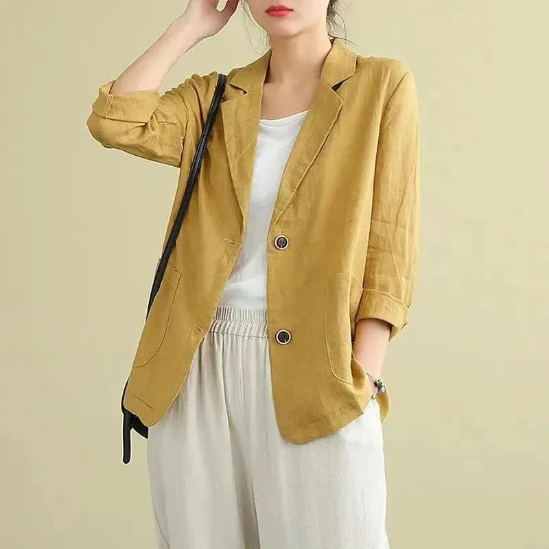 Korean Style Blazer Jacket – Lightweight Loose Fit for Spring & Autumn