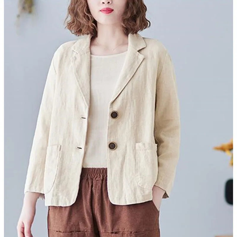 Korean Style Blazer Jacket – Lightweight Loose Fit for Spring & Autumn