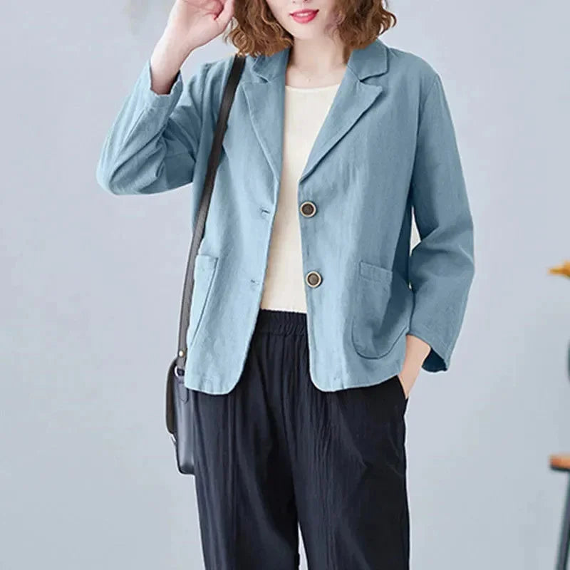 Korean Style Blazer Jacket – Lightweight Loose Fit for Spring & Autumn