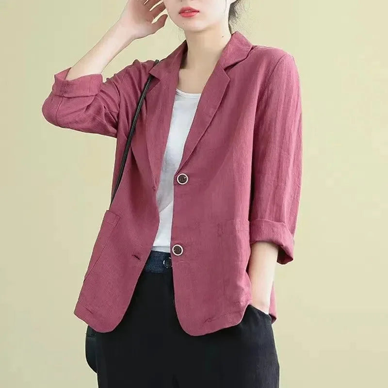 Korean Style Blazer Jacket – Lightweight Loose Fit for Spring & Autumn