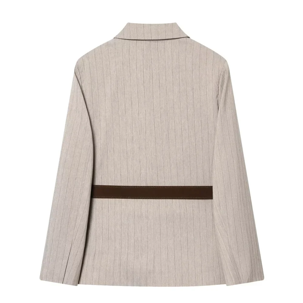 Suit Jacket – Stylish Loose Fit with Waist Belt