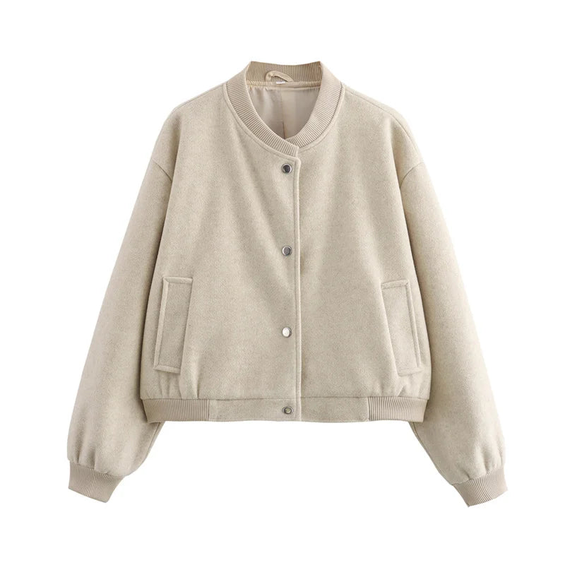 Women's Light Cropped Bomber Jacket