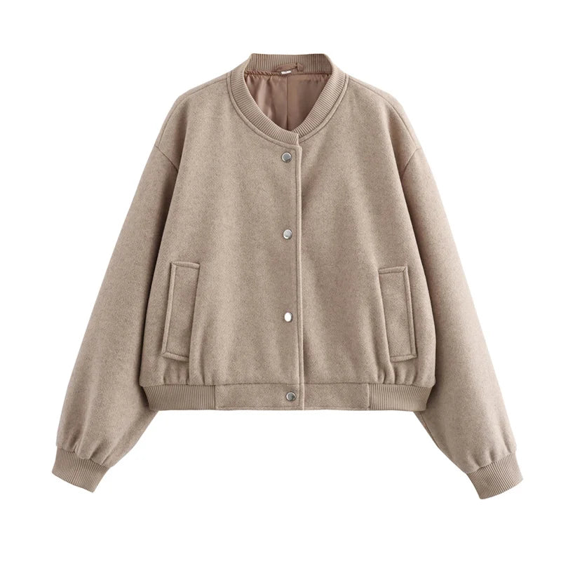 Women's Light Cropped Bomber Jacket
