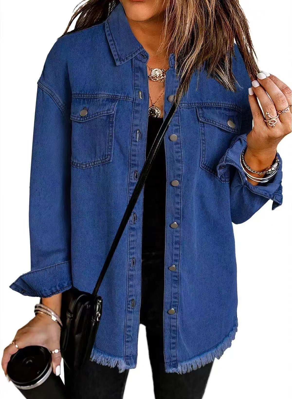 Women's Classic Everyday Denim Jacket — Relaxed Long-Sleeve Cotton Trucker Jacket