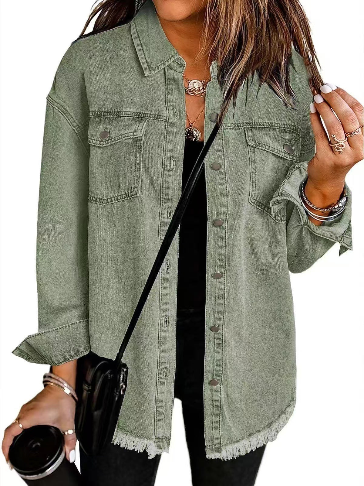 Women's Classic Everyday Denim Jacket — Relaxed Long-Sleeve Cotton Trucker Jacket