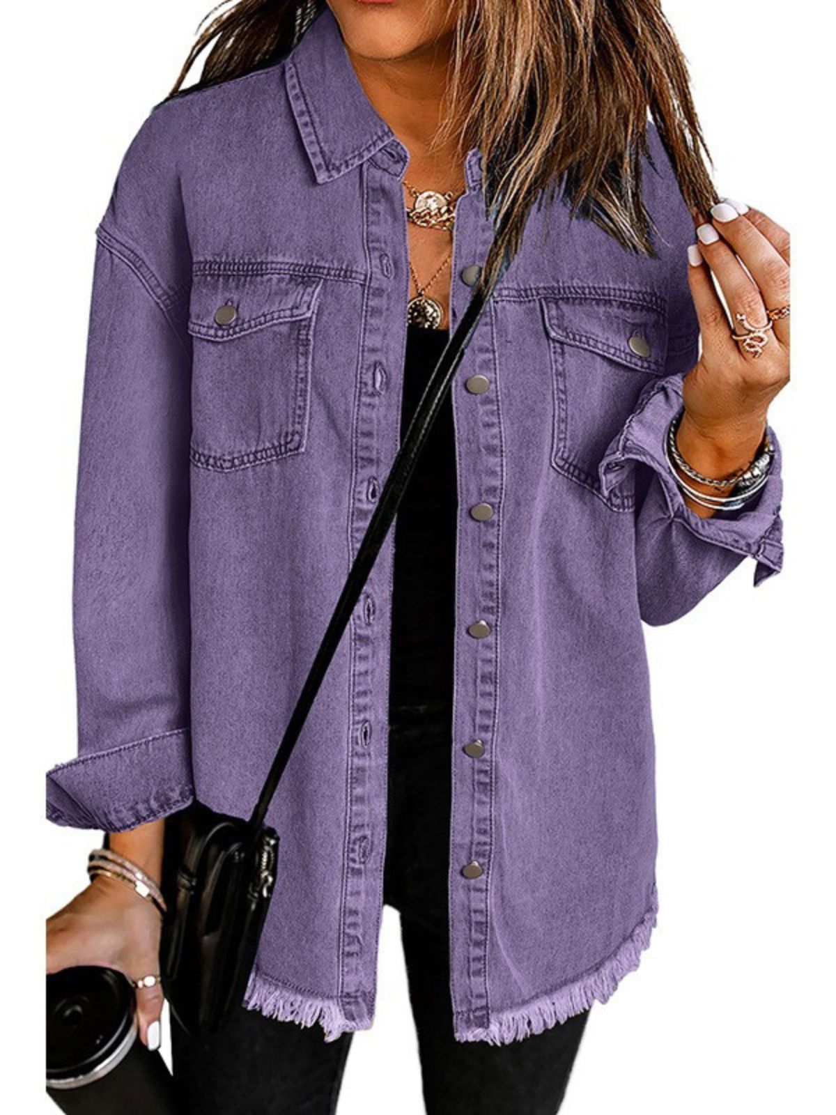 Women's Classic Everyday Denim Jacket — Relaxed Long-Sleeve Cotton Trucker Jacket