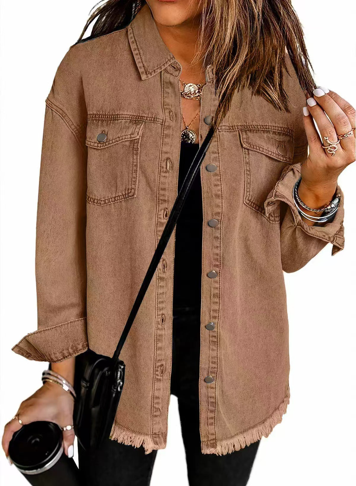 Women's Classic Everyday Denim Jacket — Relaxed Long-Sleeve Cotton Trucker Jacket